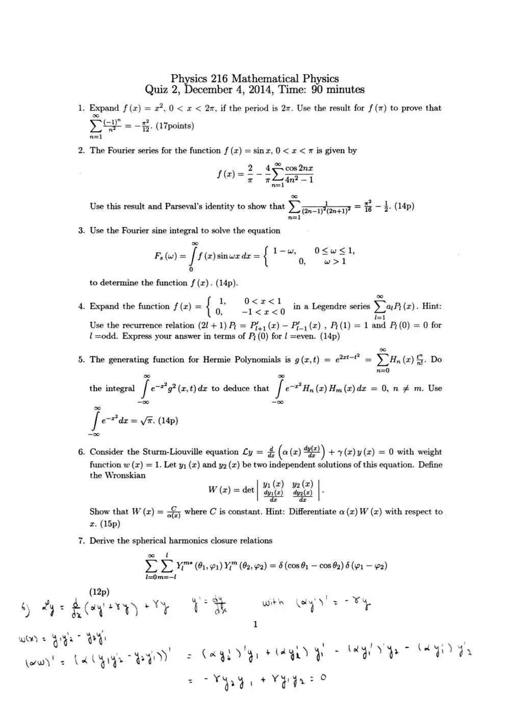 PHYS 216 Exam 2, Fall 2014, page 1
