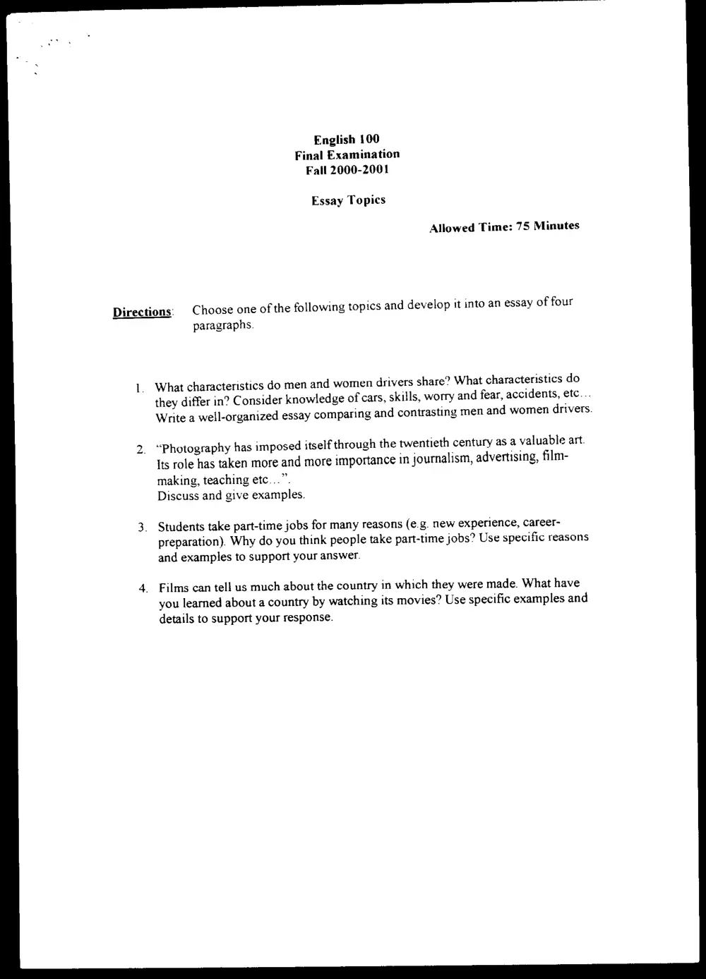 ENG 100 Final, Spring 2003, page 10