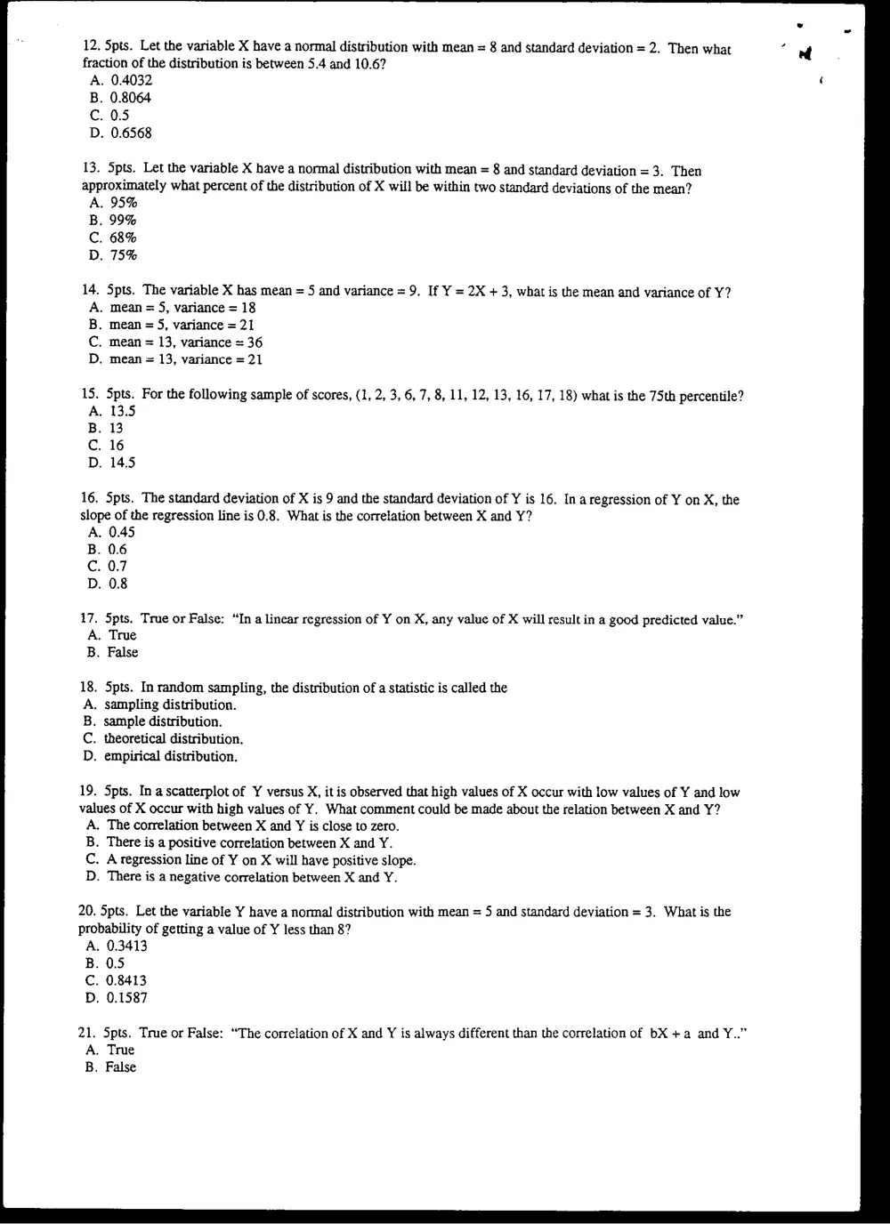 STAT 201 Final, Spring 2008, page 2