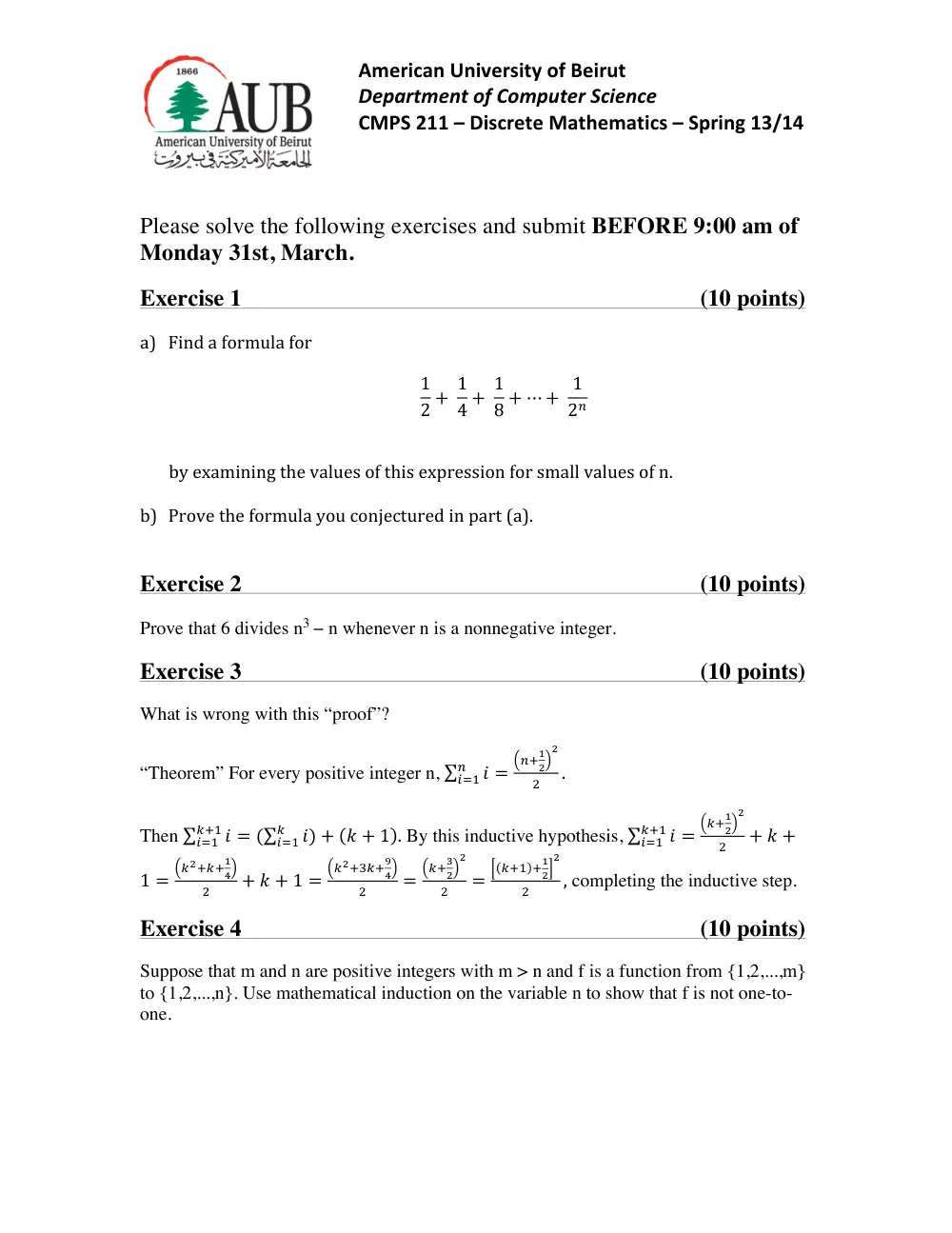 CMPS 211 Homework Assignment 7, Fall 2014, page 1