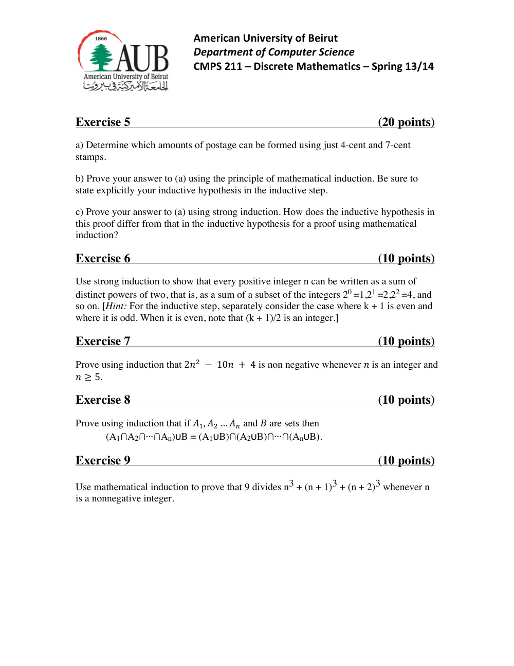 CMPS 211 Homework Assignment 7, Fall 2014, page 2