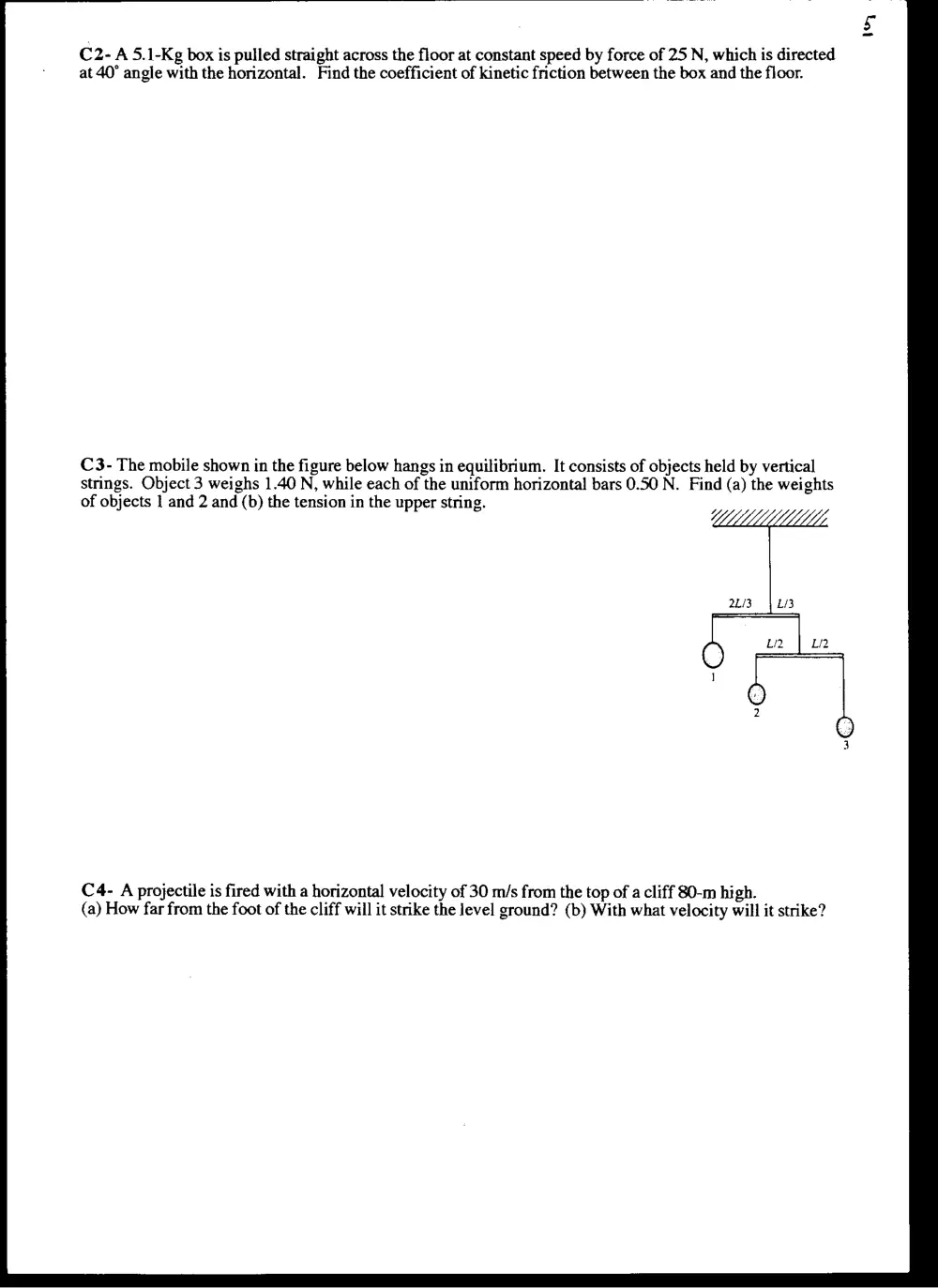 PHYS 103 Final, Spring 1998, page 5