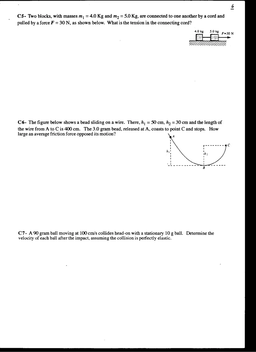 PHYS 103 Final, Spring 1998, page 6