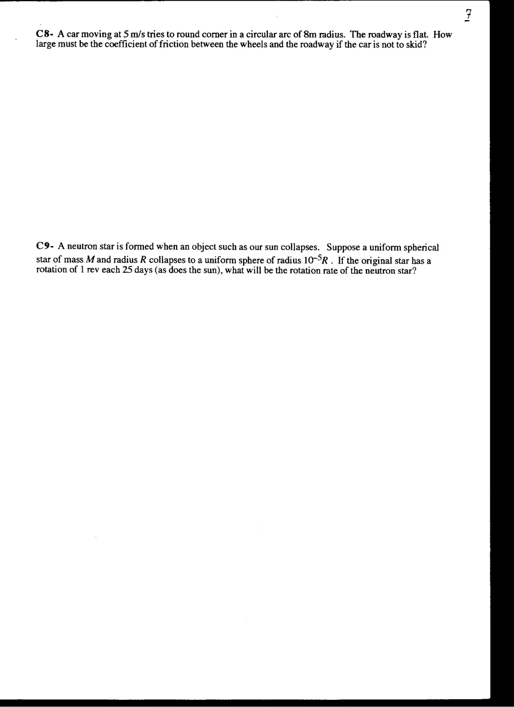 PHYS 103 Final, Spring 1998, page 7