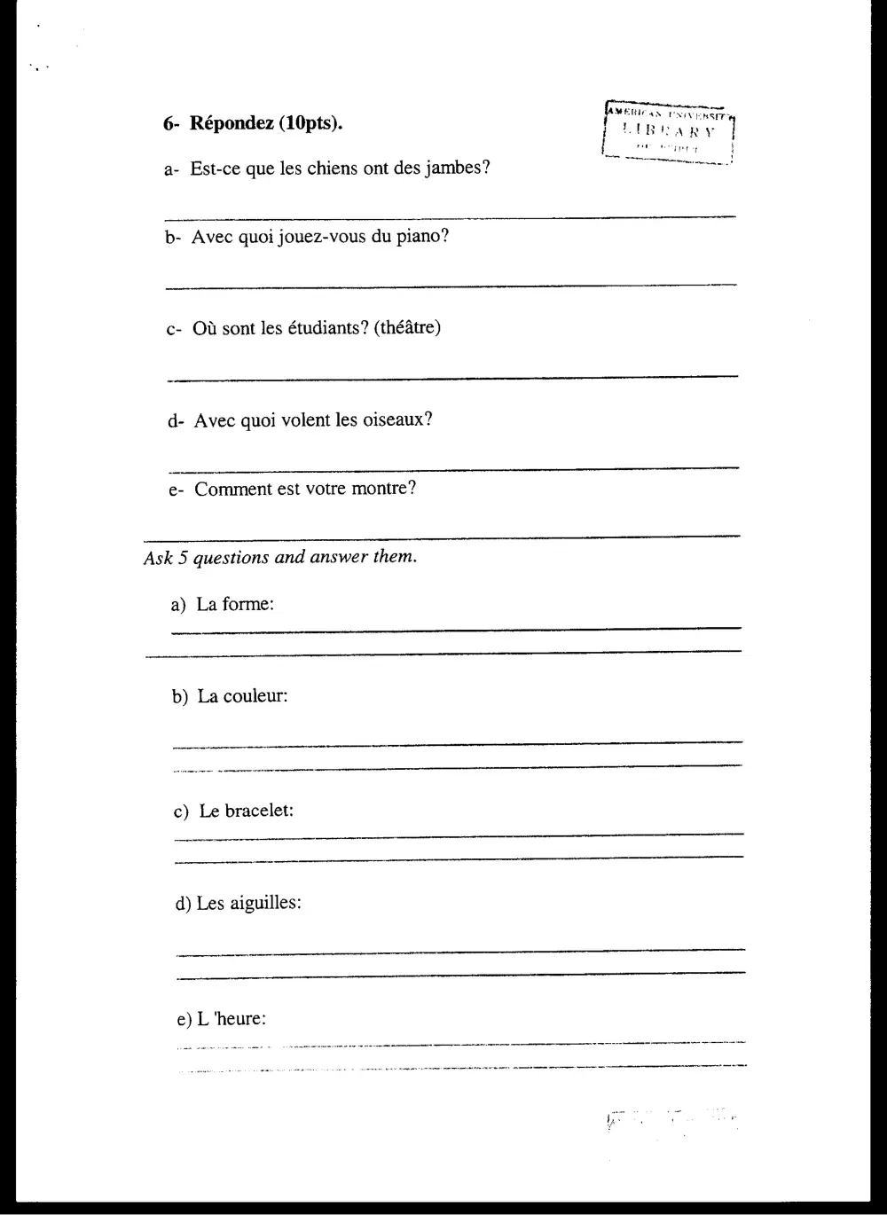 FREN 201 Final, Fall 2004, page 3