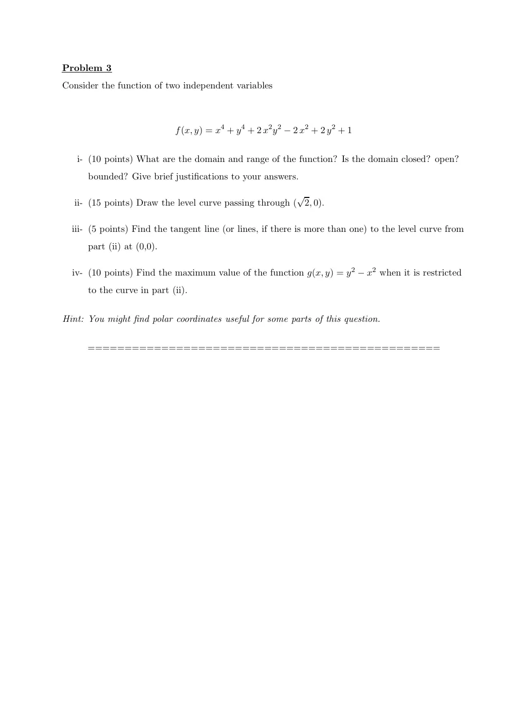 MATH 201 Exam 2, Fall 2008, page 4