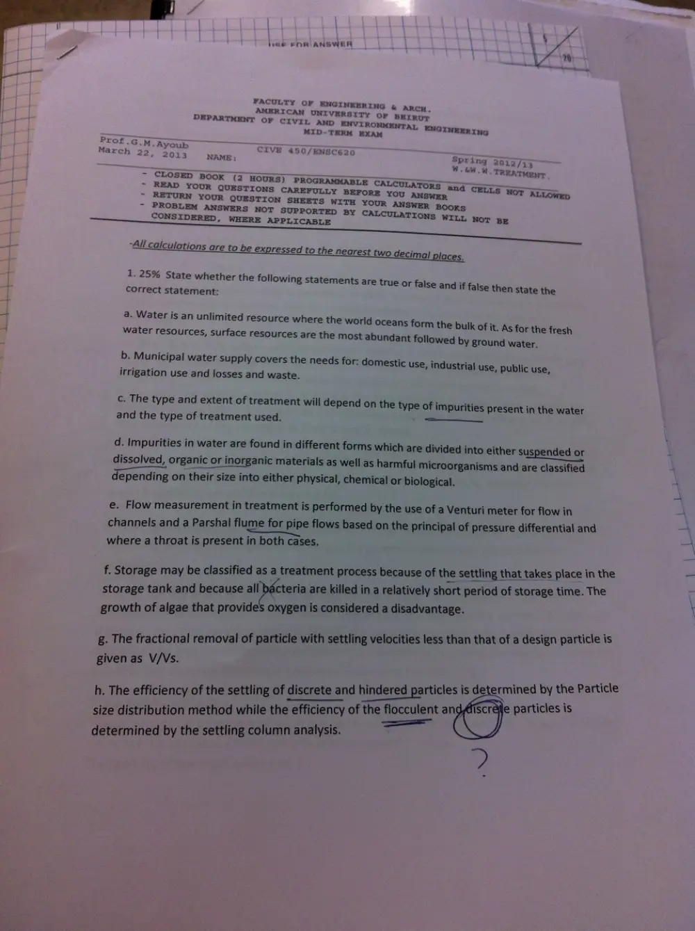 CIVE 450 Midterm, Spring 2014, page 1
