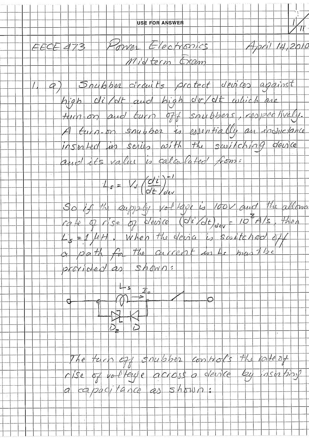 EECE 473 Midterm Solution, Spring 2010, page 1