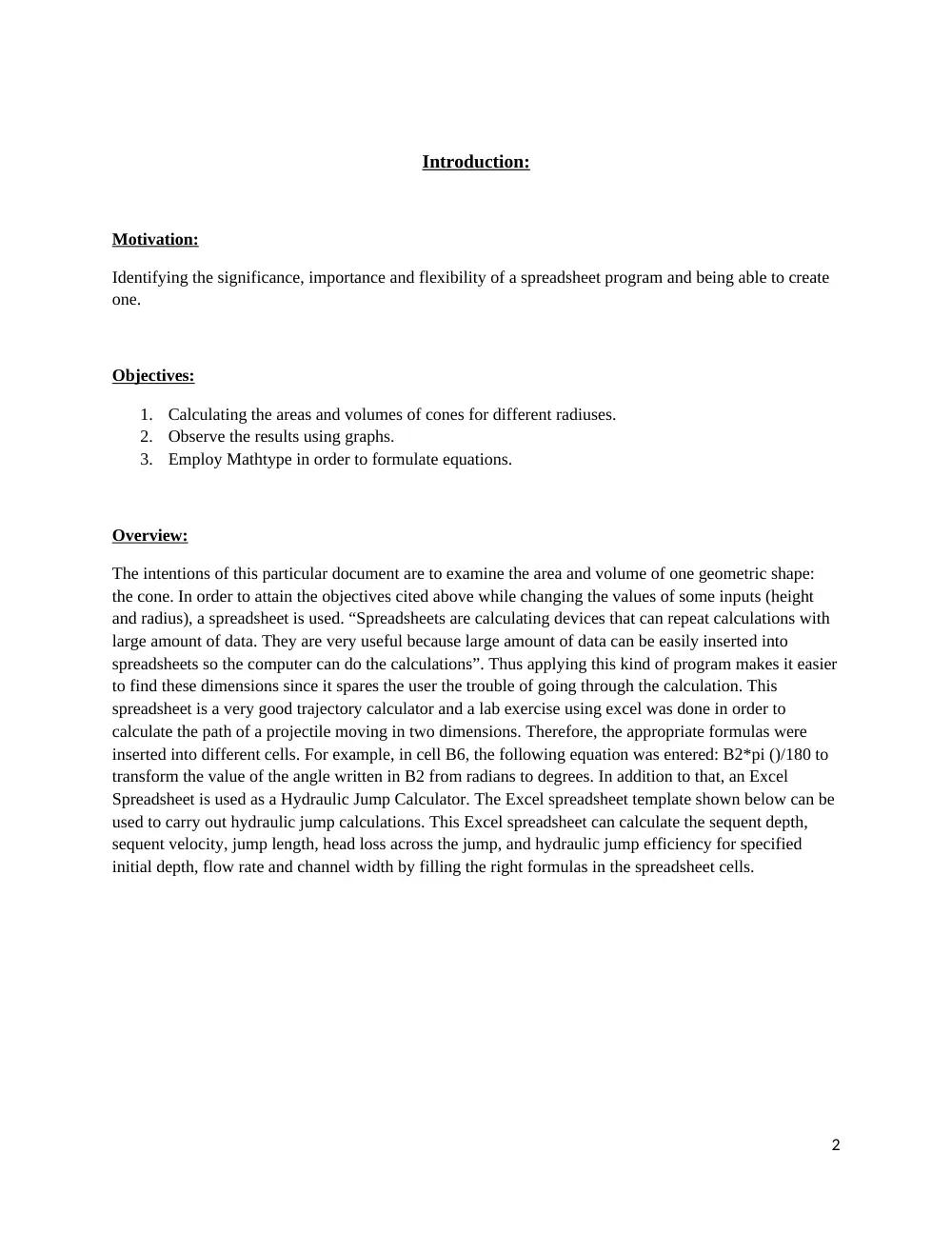 EECE 200 Lab Modeling Data in Excel, Fall 2011, page 2