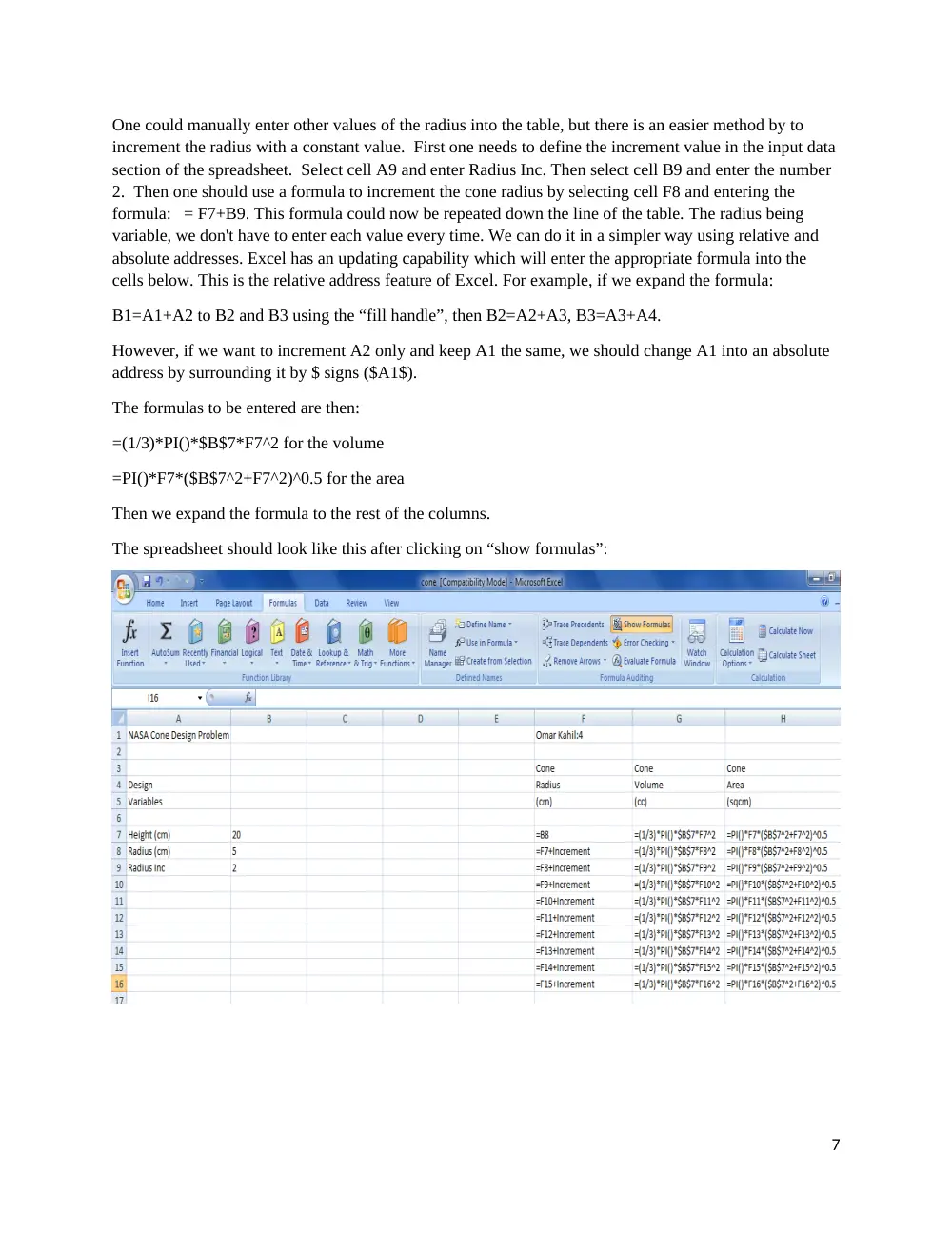 EECE 200 Lab Modeling Data in Excel, Fall 2011, page 7
