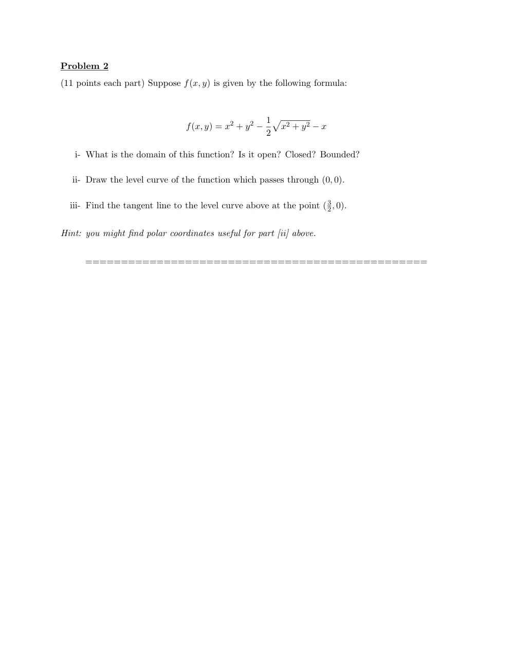 MATH 201 Exam 2, Spring 2015, page 3