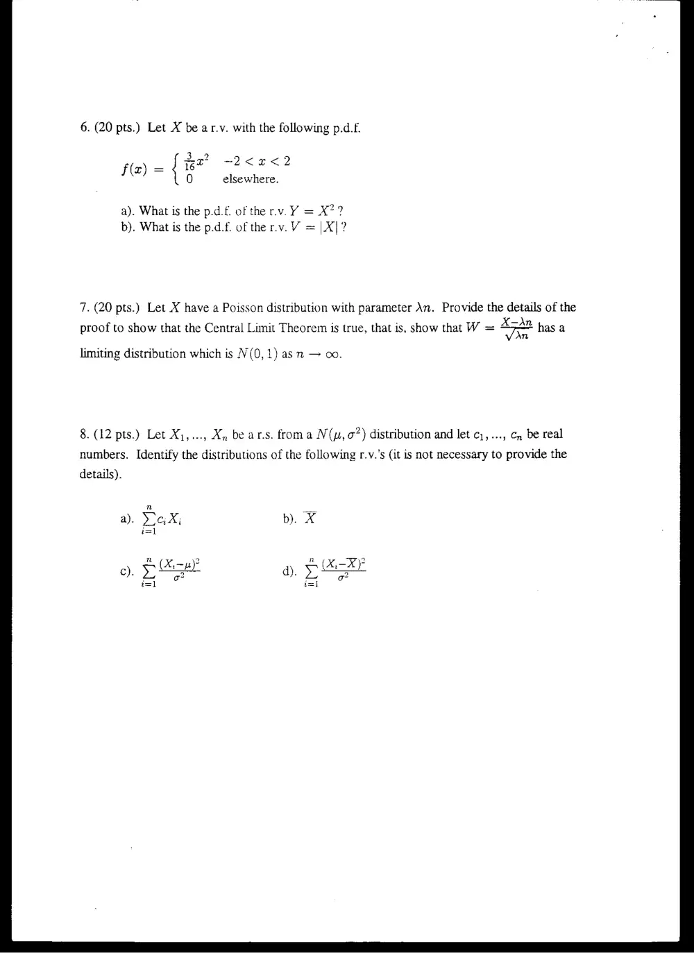 STAT 230 Final, Spring 1999, page 2