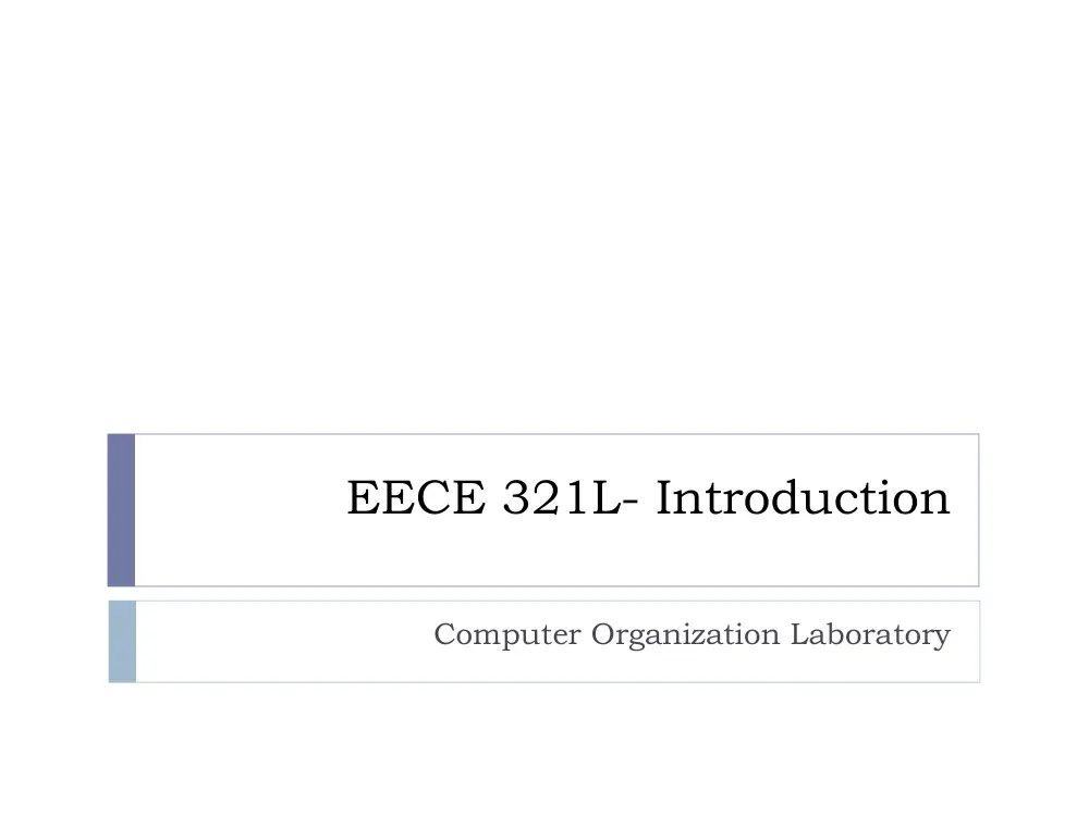 EECE 321L Syllabus, Spring 2012, page 1