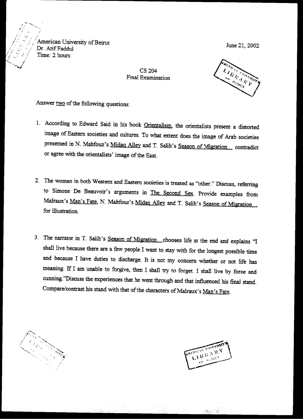 CVSP 204 Final, Spring 2002, page 1