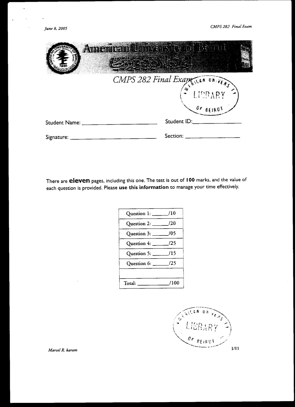 CMPS 282 Final, Spring 2005, page 1
