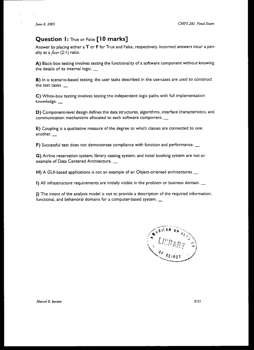 CMPS 282 Final, Spring 2005, page 2