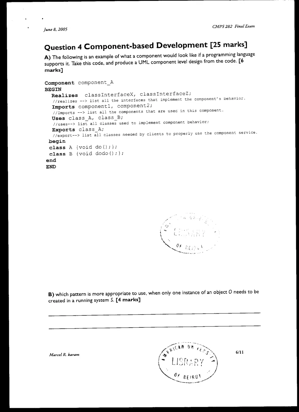 CMPS 282 Final, Spring 2005, page 6