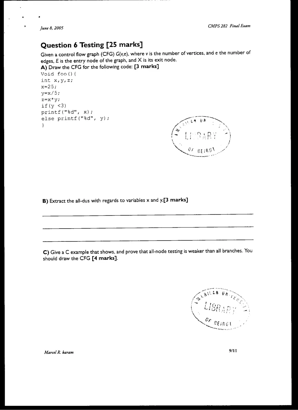 CMPS 282 Final, Spring 2005, page 9