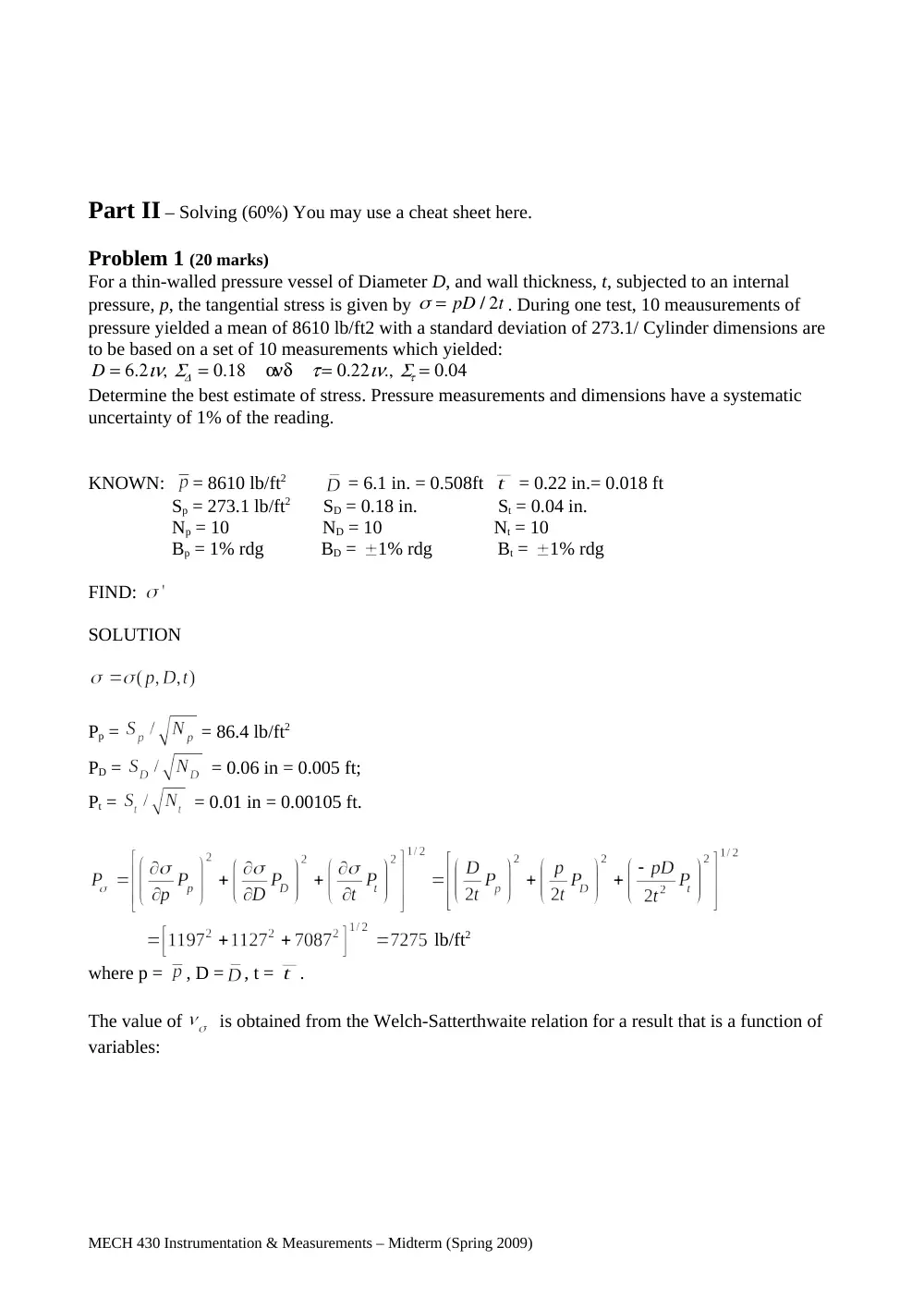 MECH 430 Midterm, Summer 2010, page 10