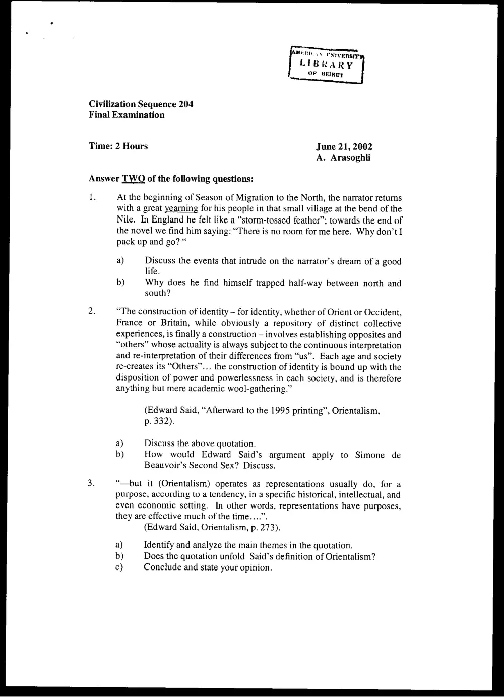 CVSP 204 Final, Spring 2002, page 1