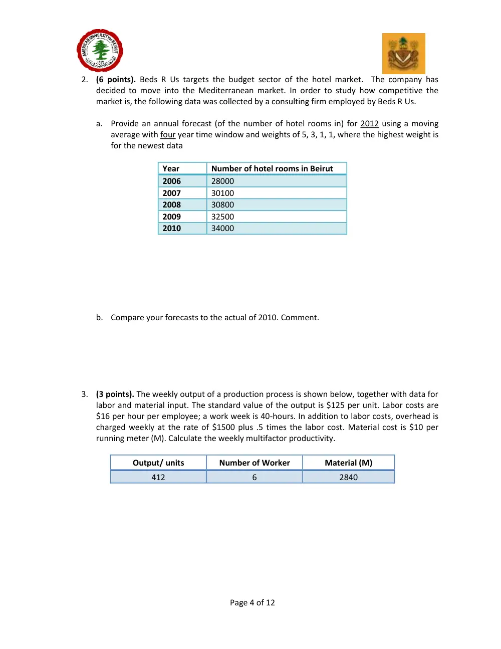 DCSN 200 Midterm Spring 2011, Spring 2011, page 4
