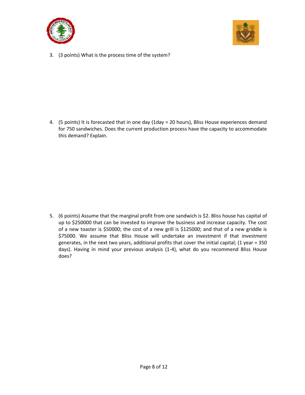 DCSN 200 Midterm Spring 2011, Spring 2011, page 8