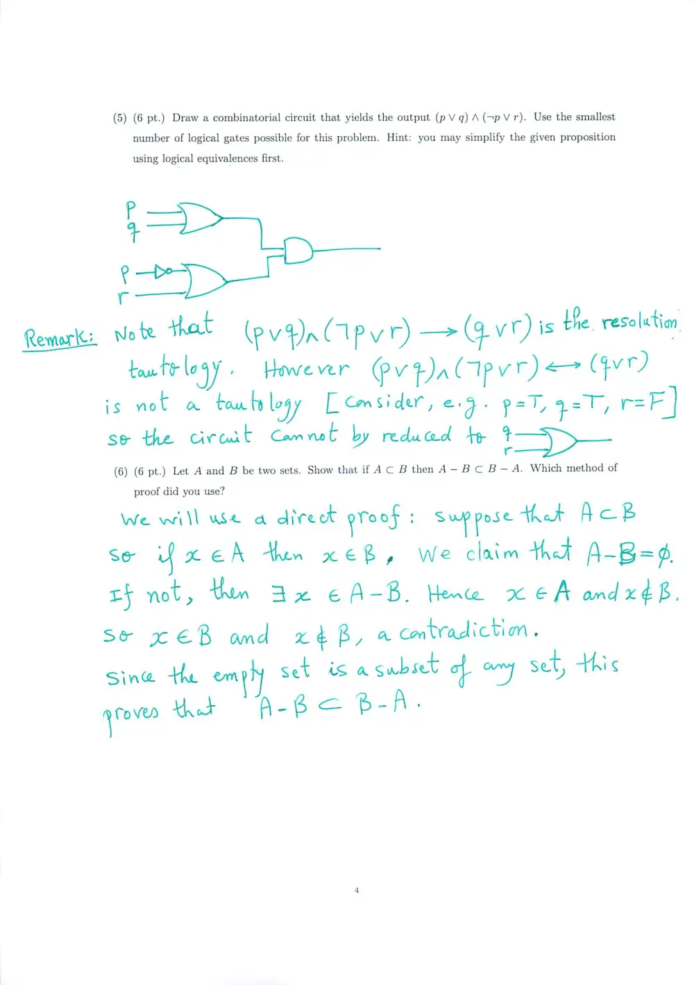 MATH 211 Exam 1 With Solution, Spring 2014, page 4