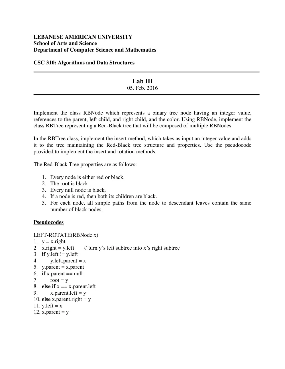 CSC 310 Lab 3, Fall 2015, page 1