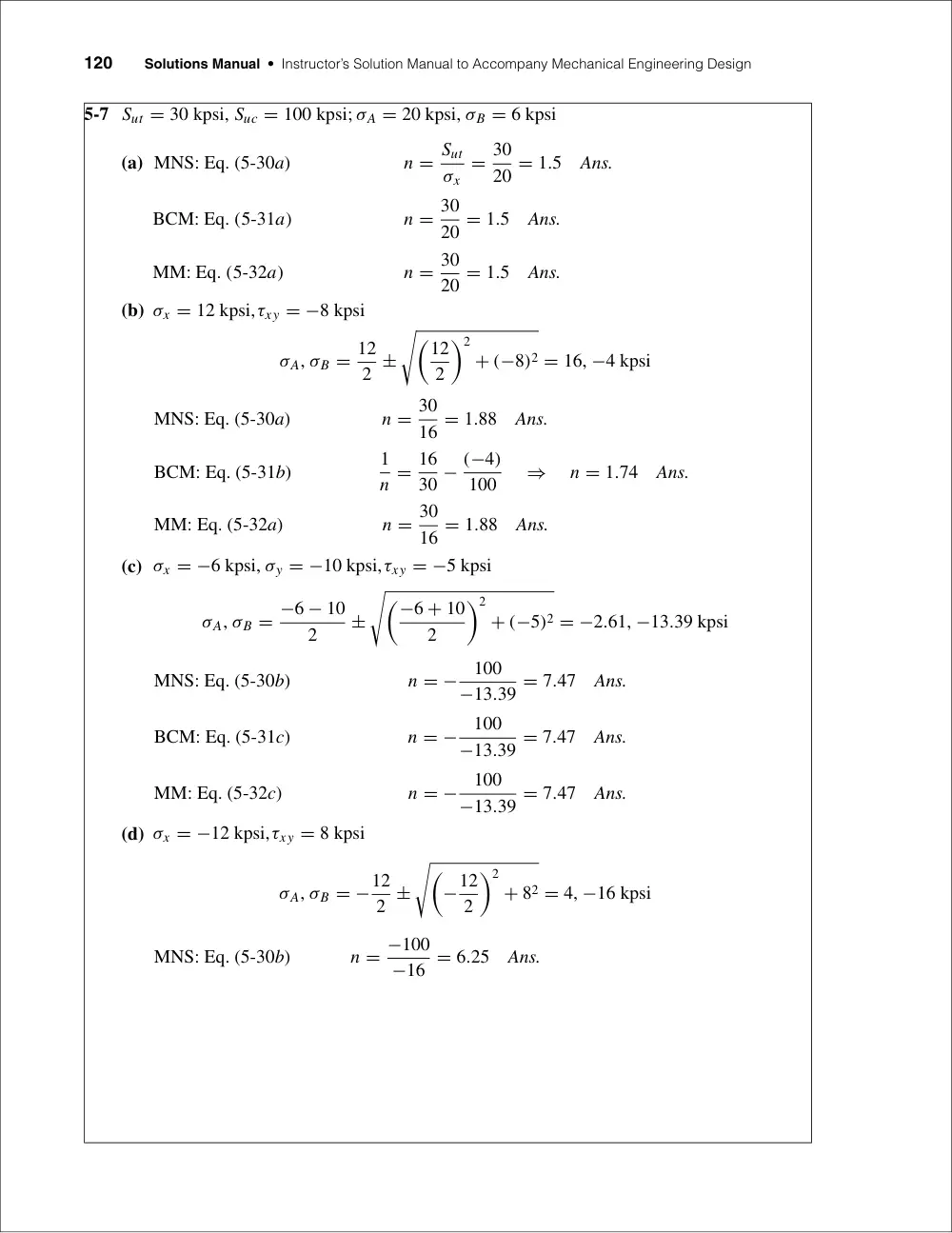 MECH 420 Problems Problem Chap 5, Fall 2012, page 6