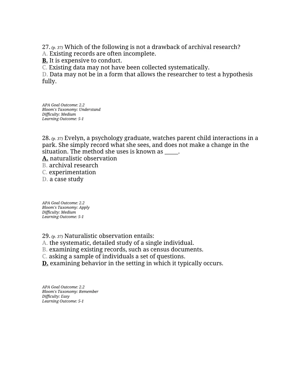 PSYC 201 Questions Chapter 2, Fall 2015, page 10
