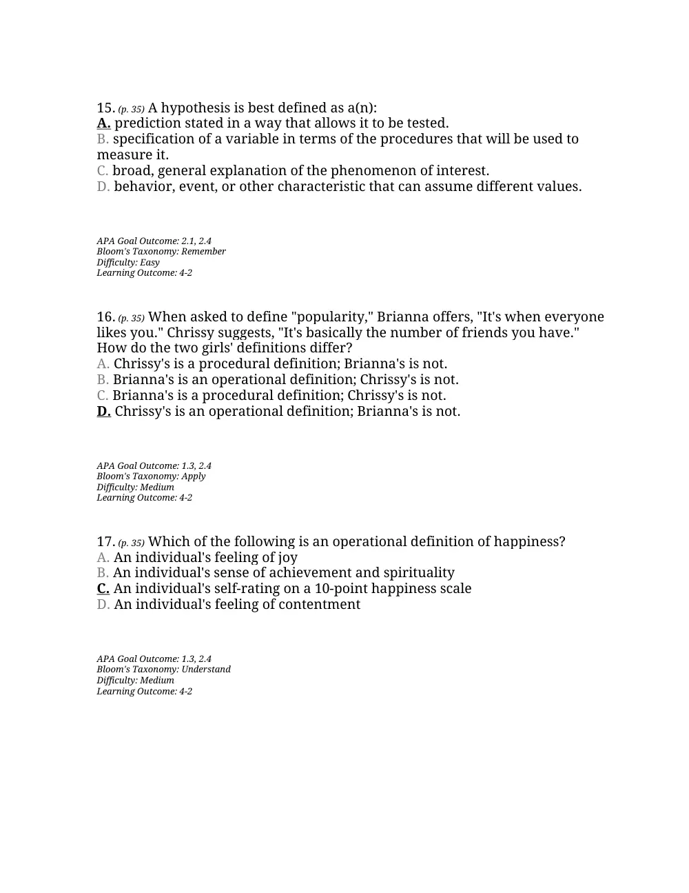 PSYC 201 Questions Chapter 2, Fall 2015, page 6