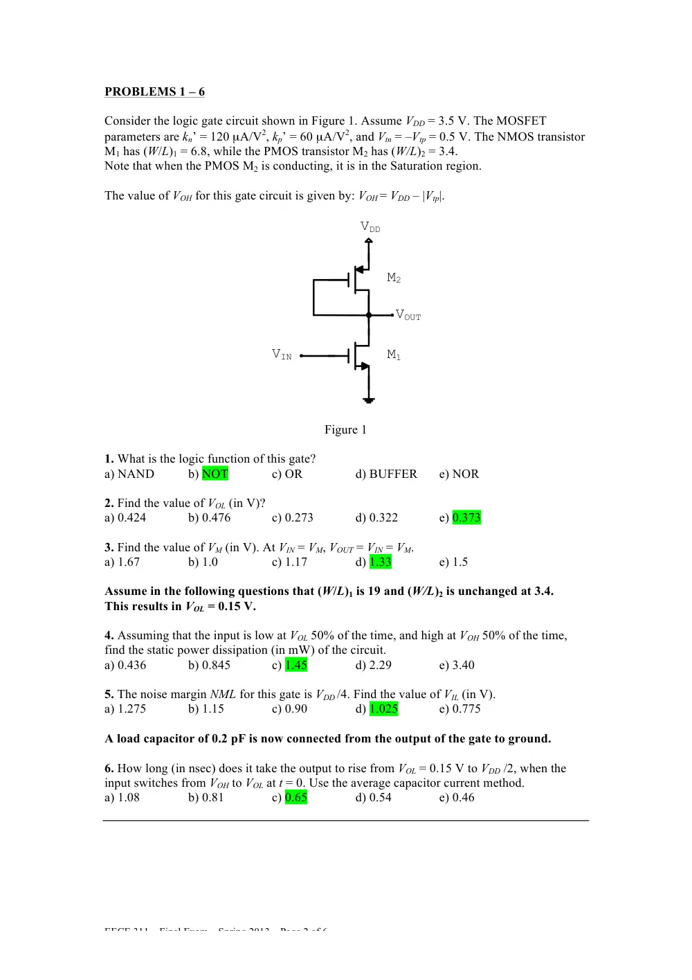 EECE 311 Final Solutions, Spring 2013, page 2