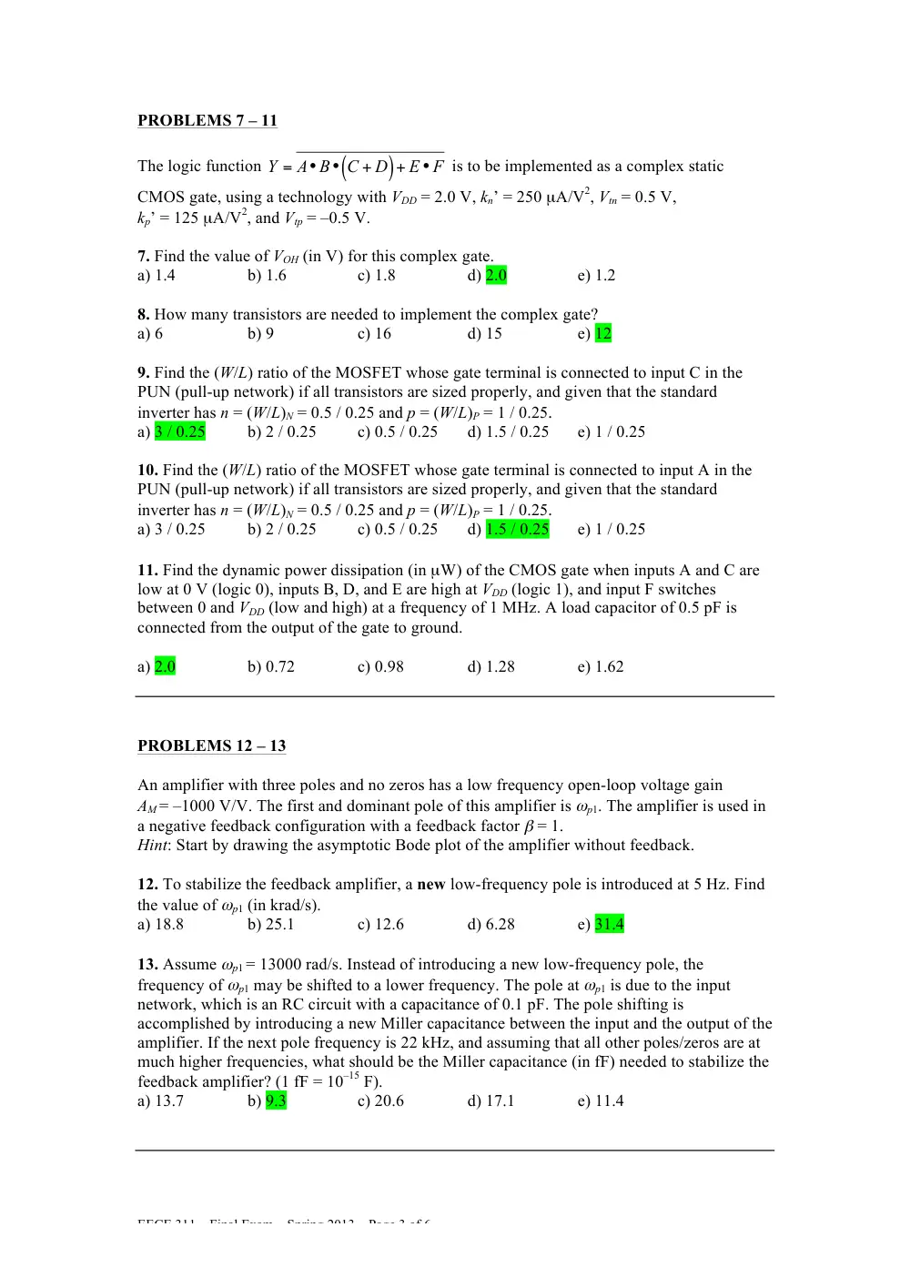 EECE 311 Final Solutions, Spring 2013, page 3