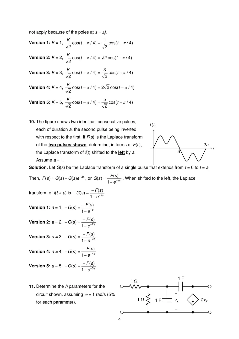 EECE 290 Exam with Solution, Spring 2011, page 4