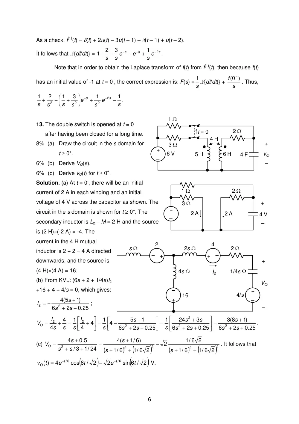 EECE 290 Exam with Solution, Spring 2011, page 6