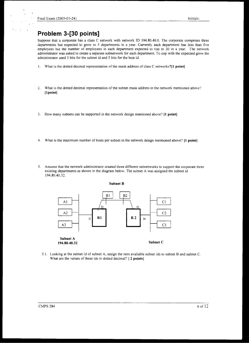 CMPS 284 Final, Fall 2004, page 6