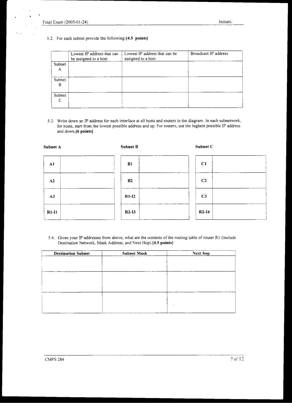 CMPS 284 Final, Fall 2004, page 7