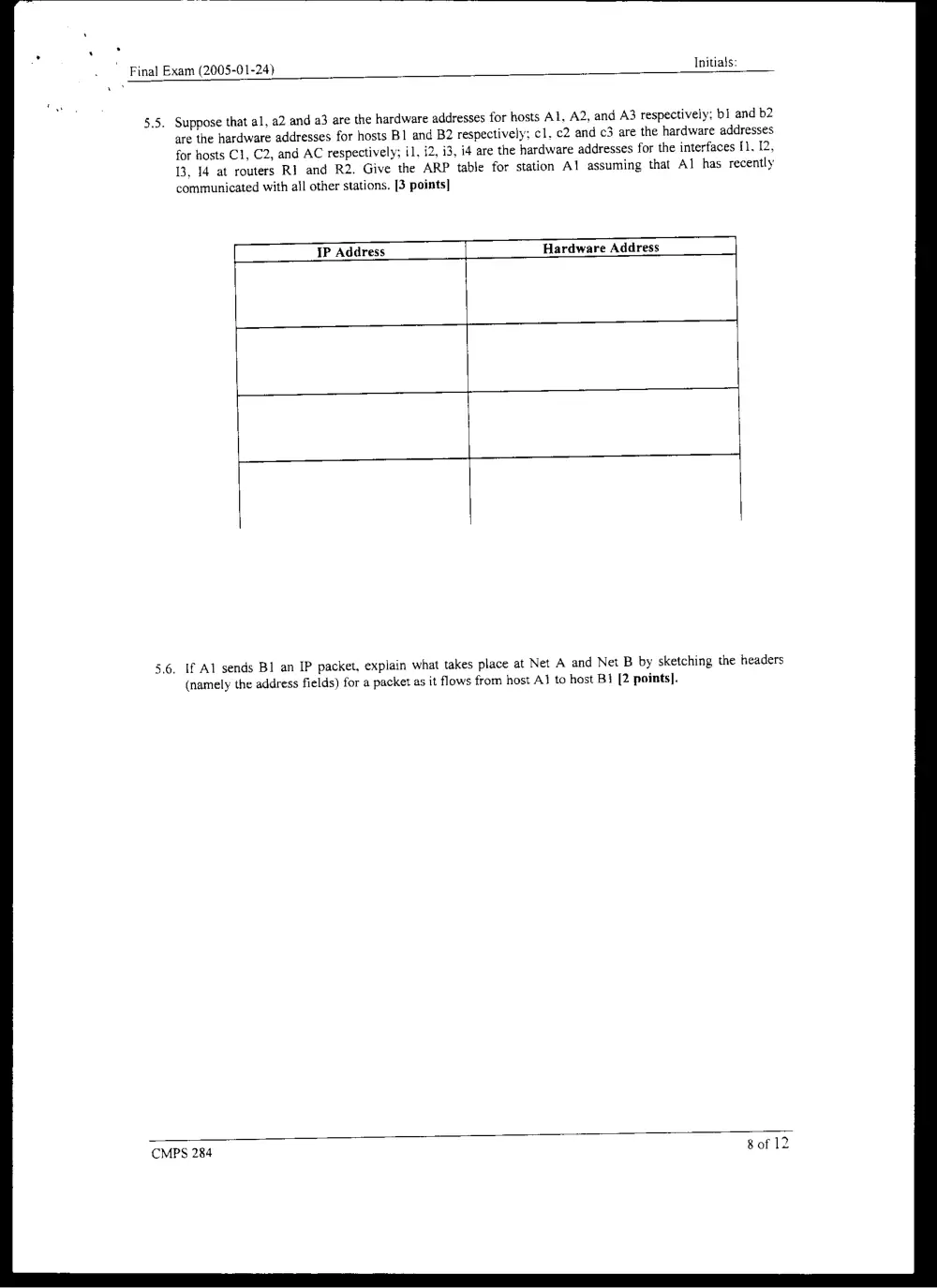 CMPS 284 Final, Fall 2004, page 8
