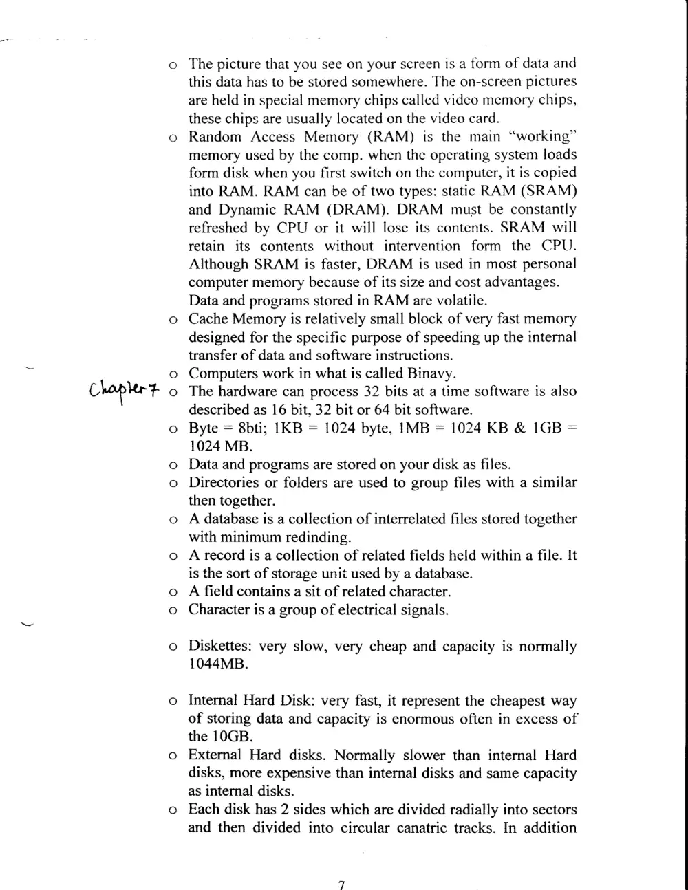 CSC 201 Notes, Spring 2005, page 7