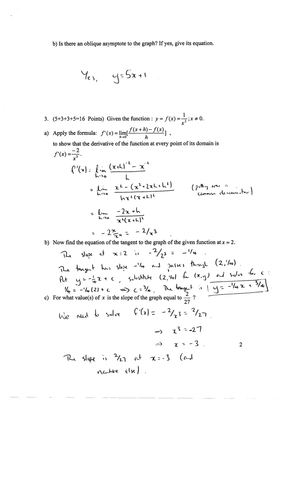 MATH 101 Exam 1 with Solution, Fall 2011, page 2