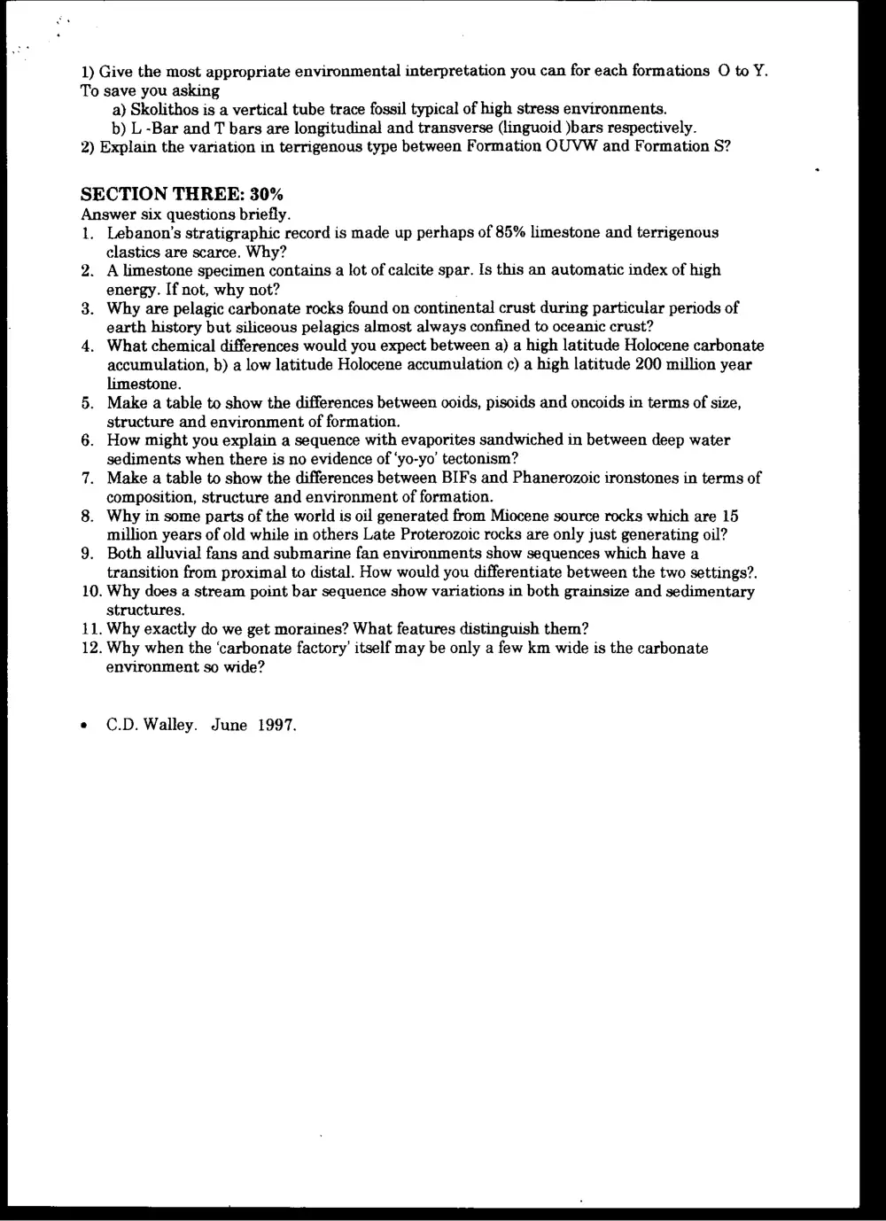 GEOL 222 Final, Spring 1997, page 4