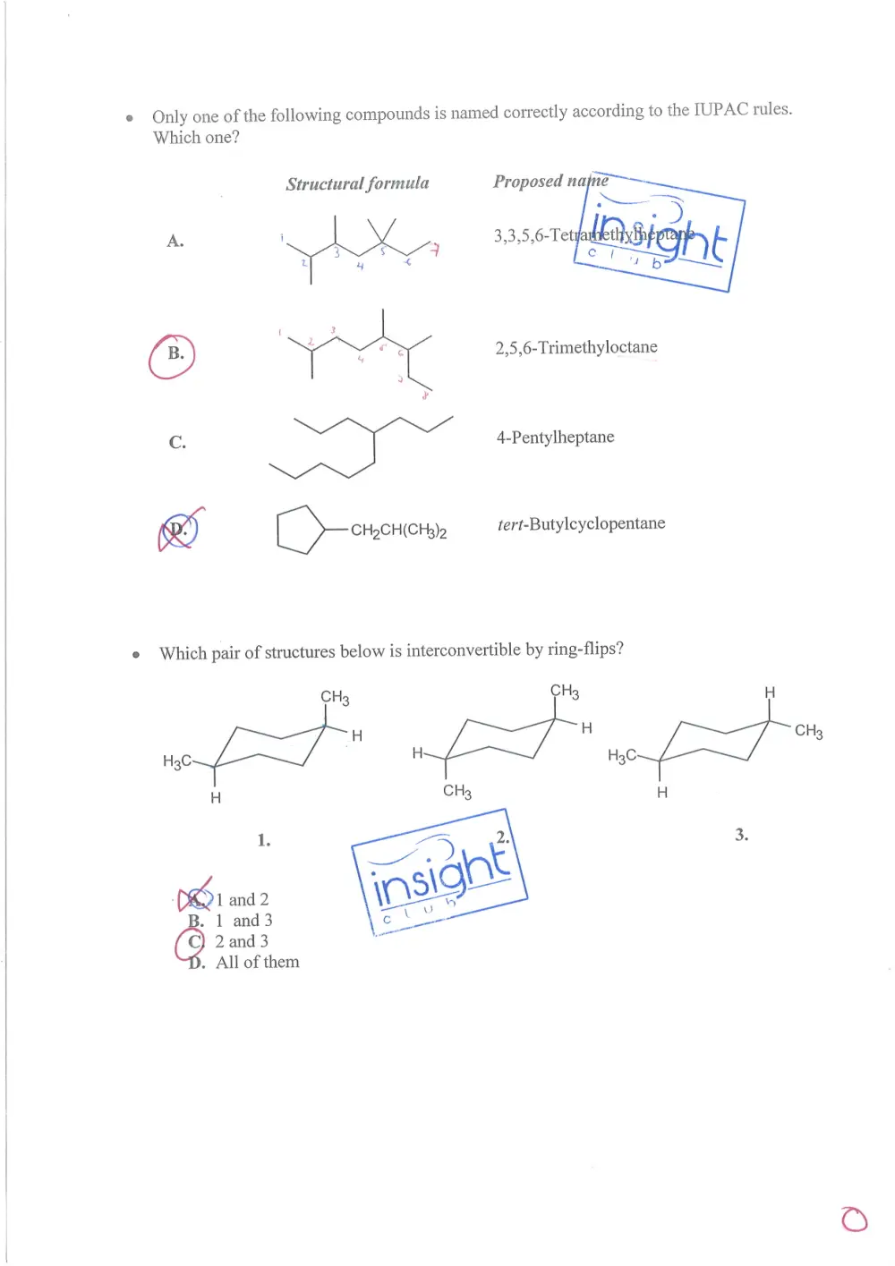 CHEM 208 Problems Important Exercises, Spring 2016, page 2