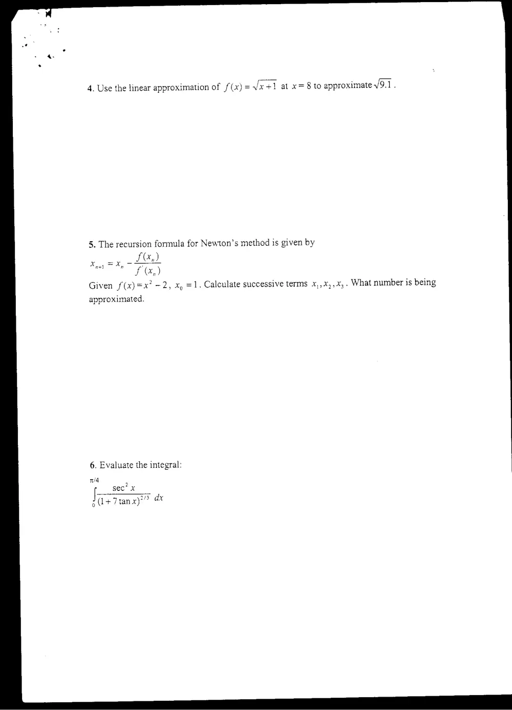 MATH 101 Final, Spring 2004, page 2