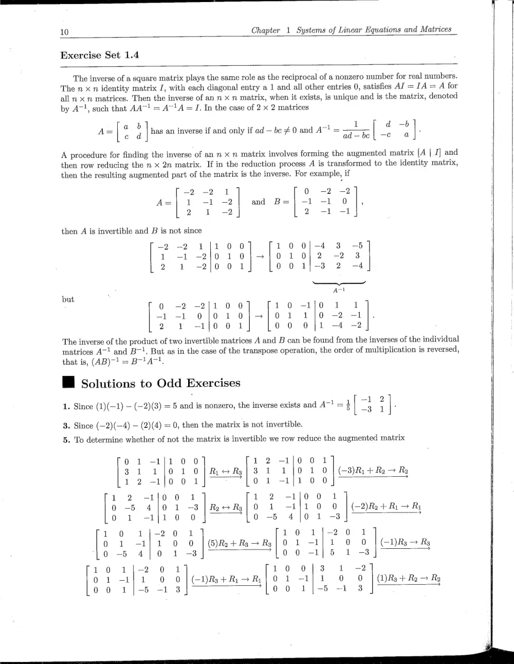 MATH 218 Problems Solution Manual Chapter 1.4, Fall 2011, page 1