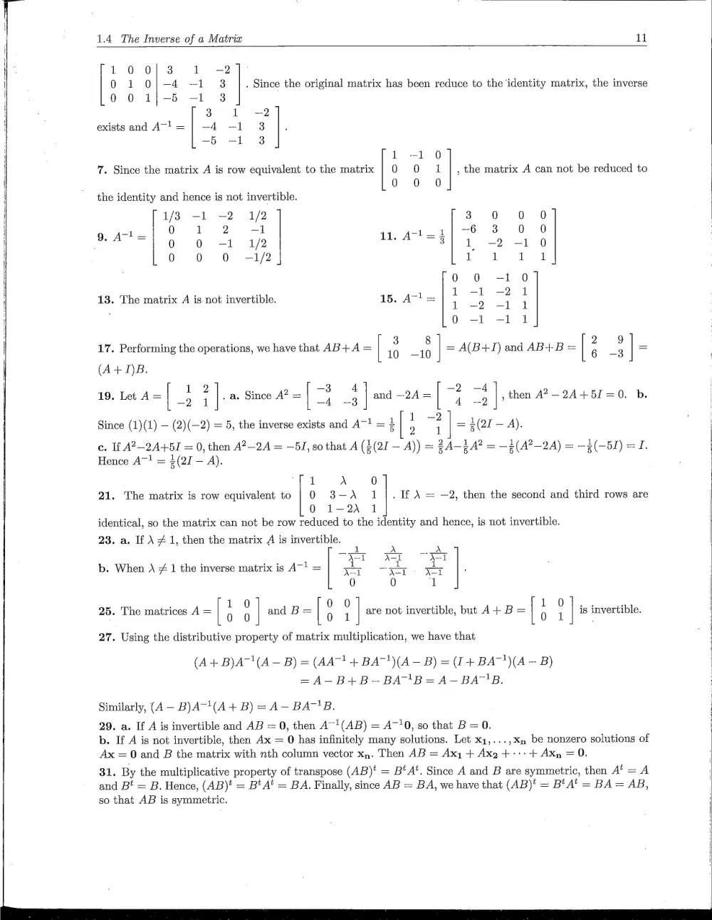 MATH 218 Problems Solution Manual Chapter 1.4, Fall 2011, page 2