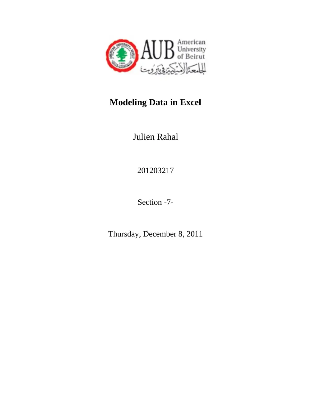 EECE 200 Lab Report, Fall 2011, page 1