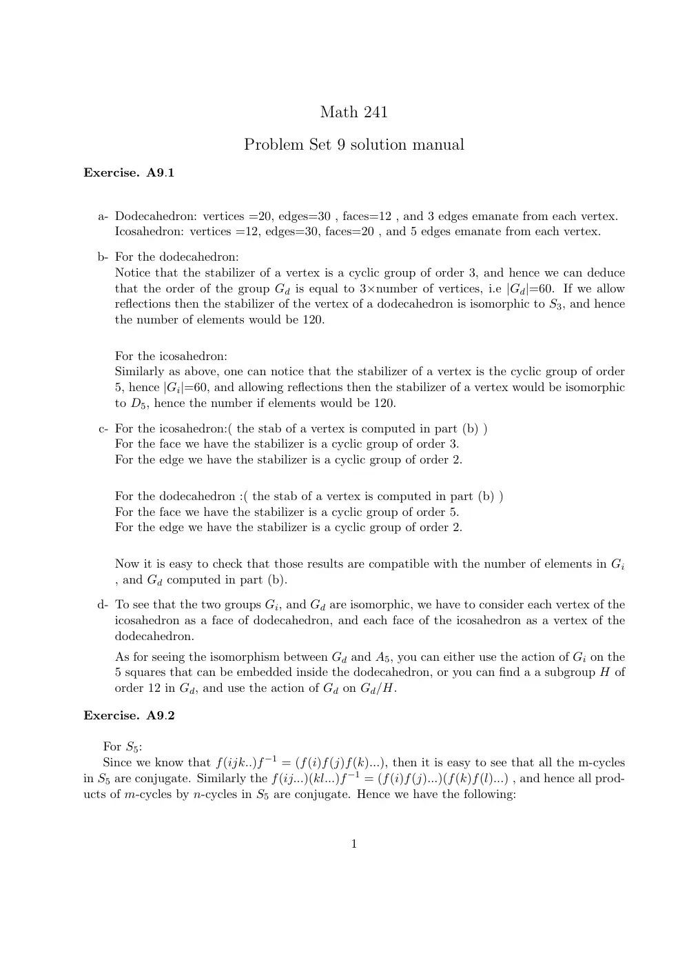 MATH 241 Homework 9, Fall 2011, page 1