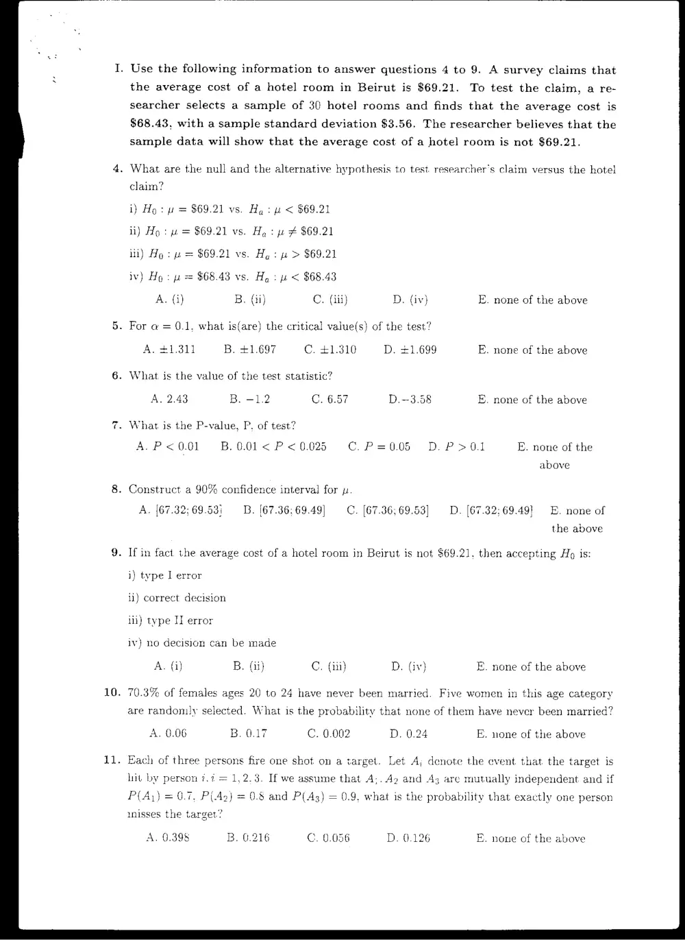 STAT 210 Final, Spring 2004, page 2