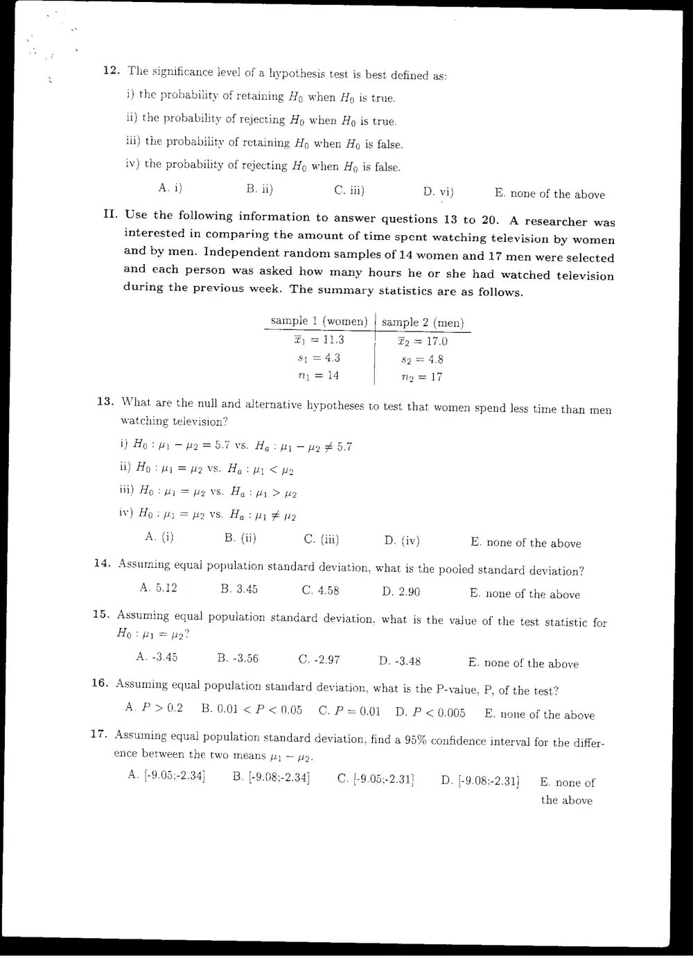 STAT 210 Final, Spring 2004, page 3
