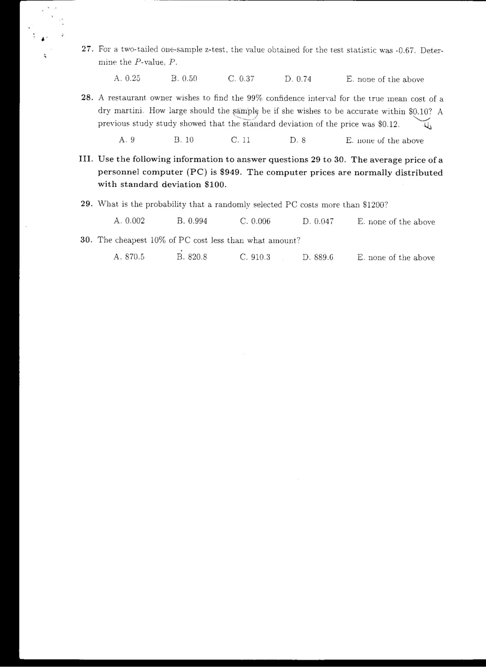 STAT 210 Final, Spring 2004, page 5